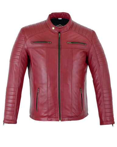 Signature City Casual Red Leather Jacket