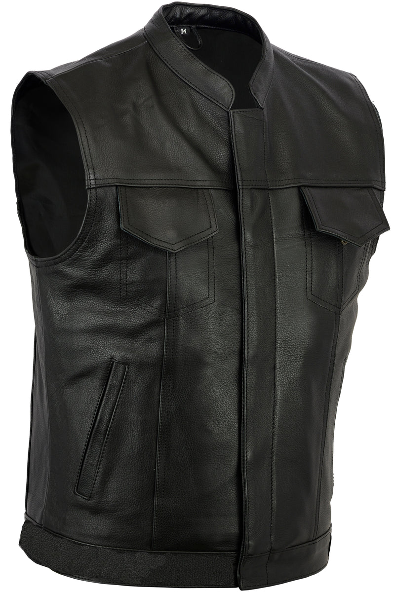 Leather Sons Of Anarchy Style Motorcycle Motorbike Waistcoat SOA Vest Bike Wear Direct