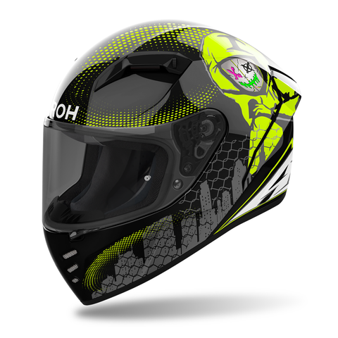 Airoh Connor Full Face Motorcycle Helmet In Gloss Black & Yellow