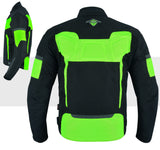 Racing Hi-Vis Yellow Cordura Motorcycle Jacket