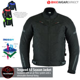 Racing Black Cordura Motorcycle Jacket