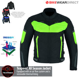 Racing Hi-Vis Yellow Cordura Motorcycle Jacket