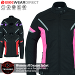 Motorradjacke für Damen, wasserdicht, für Mopeds, mit Biker-Rüstung 