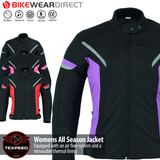 Motorradjacke für Damen, wasserdicht, für Mopeds, mit Biker-Rüstung 