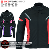 Women Motorcycle Jacket Ladies Motorbike Waterproof Moped With Biker Armour