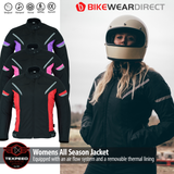 Women Motorcycle Jacket Ladies Motorbike Waterproof Moped With Biker Armour