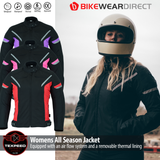 Motorradjacke für Damen, wasserdicht, für Mopeds, mit Biker-Rüstung 