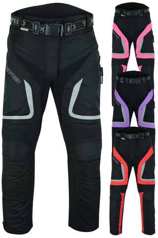 Womens Motorcycle Motorbike Trousers Waterproof Ladies With Biker Armour Protect