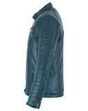 Signature City Casual Blue Leather Jacket