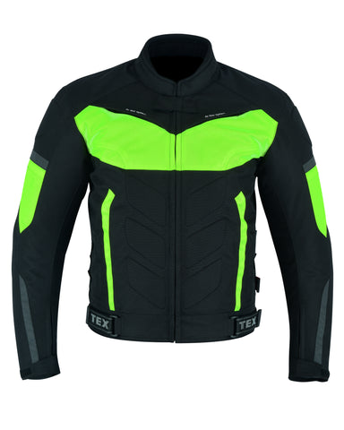 Racing Hi-Vis Yellow Cordura Motorcycle Jacket