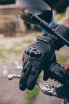 Waterproof Leather Motorbike Motorcycle Gloves Textile Black CE Armoured Biker