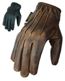 Motorbike Motorcycle Leather Short Gloves With Lined Aramid Biker Protection