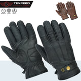 Motorcycle Motorbike Leather Gloves Warm Soft With Genuine Biker 3M Thinsulate