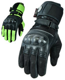 Womens Waterproof Motorbike Motorcycle Gloves Textile Black Hi-Vis Biker City