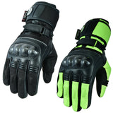 Damen Motorradhandschuhe Textil Schwarz Hi-Vis Biker City wasserdicht