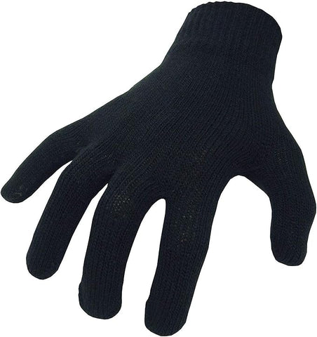 Black Cotton Winter Inner Motorcycle Gloves