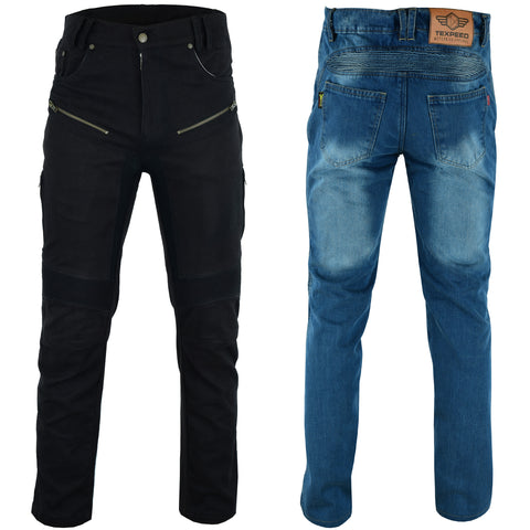 Motorradjeans, Motorrad-Schutzhose aus Aramid-Denim mit CE-Biker-Panzerung