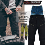 Motorradjeans, Motorrad-Schutzhose aus Aramid-Denim mit CE-Biker-Panzerung