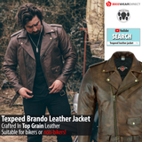 Vintage Brando Brown Leather Motorcycle Jacket
