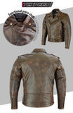 Vintage Brando Braune Leder Motorradjacke 