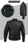 Vintage Brando Schwarze Leder Motorradjacke