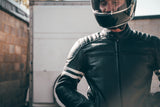 Café Racer Black Leather Motorcycle Jacket