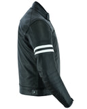 Café Racer Black Leather Motorcycle Jacket