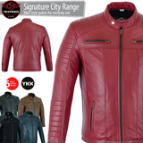 Signature City Casual Red Leather Jacket