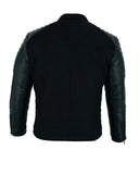 Signature City Casual Black Leather Textile Jacket