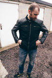 Signature City Casual Black Leather Textile Jacket