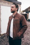 Signature City Casual Brown Leather Jacket