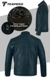 Signature City Casual Blue Leather Jacket