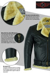 Aviator Pilot Casual Leather Beige Fur Jacket
