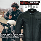 Touring Black Leather Motorcycle Jacket