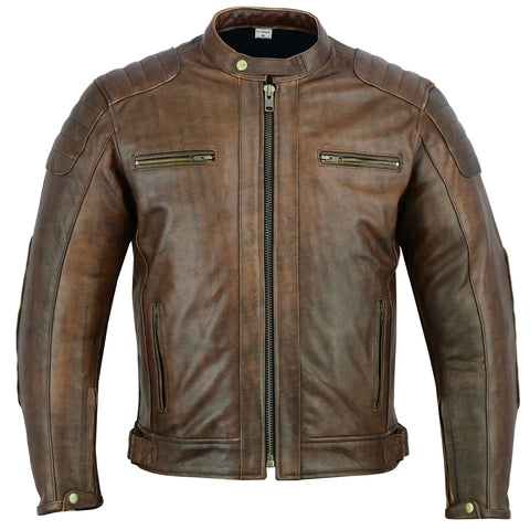Touring Brown Leather Motorcycle Jacket