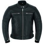 Two Tone Black Leather Motorcycle Jacket