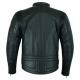 Twin Zipped Black Leather Motorcycle Jacket
