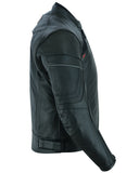 Racing Black Leather Motorcycle Jacket