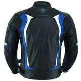 Racing Blue Leather Motorcycle Jacket