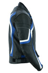 Racing Blue Leather Motorcycle Jacket