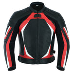 Racing Red Leather Motorcycle Jacket