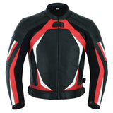 Racing Red Leather Motorcycle Jacket