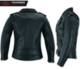 Womens Brando Black Leather Motorcycle Jacket