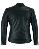 Womens Signature City Casual Black Leather Jacket