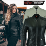 Womens Signature City Casual Black Leather Jacket