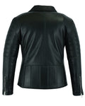 Womens Signature City Brando Black Leather Jacket