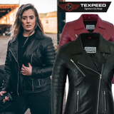 Womens Signature City Brando Black Leather Jacket