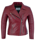 Womens Signature City Brando Black Leather Jacket