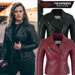Womens Signature City Brando Black Leather Jacket