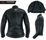 Womens Sturgis Black Leather Motorcycle Jacket